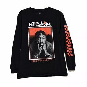 Thirty Single Mens Black T-Shirt Tupac Poetic Justice Cotton Short Sleeve Size M